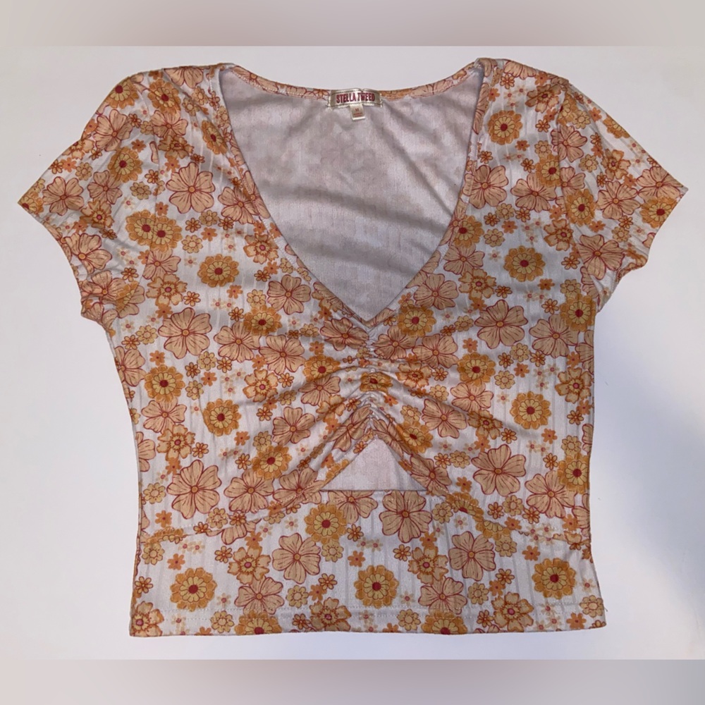 Stella Tweed Orange Floral Blouse